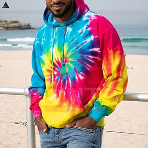 เสื้อฮู้ดดี้ผู้ชายสไตล์ใหม่ ลายมัดย้อม แฟชั่นลำลอง ผ้าคอตตอนผสม ดีไซน์สั่งทำได้ กำลังฮิต - Product Image 4