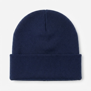 Custom 3D Embroidery Beanie <b>Hat</b> Unisex Knitted Winter Cuffed Beanie Warm Stretch Knit <b>Cap</b> OEM Logo Wholesale - Product Image 3