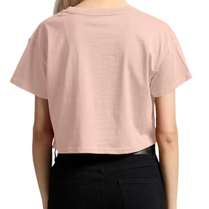 เสื้อครอปท็อปผู้หญิง แขนสั้น คอกลม ผ้าฝ้ายเรียบง่าย สไตล์ลำลอง สำหรับฤดูร้อน - Product Image 5