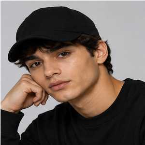 Gorra Unisex de 6 Paneles de Poliéster, Ajustable con Cierre a Presión, Deportiva, Casual, Negra, para Adultos, para las Cuatro Estaciones - Product Image 4