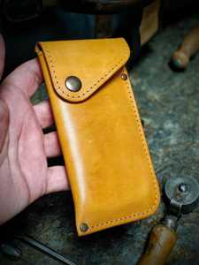 Luxury Genuine Leather <b>Glasses</b> <b>Case</b> Soft Cowhide Pouch <b>Slim</b> Handmade Travel Reading Spectacles Protector Bag LGC-0135 - Product Image 5