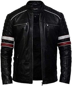 Chaqueta de Motociclista de Cuero Acolchada para Hombre, Estilo Urbano Informal - Product Image 5