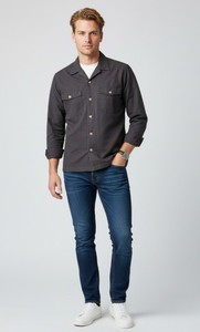 Chemise décontractée pour homme, coupe classique, col boutonné, poignets boutonnés, 100% coton tricoté respirant, couleur unie, tissu popeline d'automne - Product Image 4