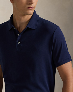 Custom Men's <b>Navy</b> Blue T Shirt Premium Cotton Polyester Pique OEM ODM Wholesale Manufacturer Custom Logo Uniform - Product Image 6