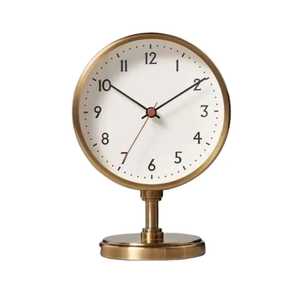 Reloj de Mesa de Lujo con Números Romanos Dorados, Marco de Metal Negro, Reloj de Escritorio Vintage, Silencioso, de Cuarzo, Giratorio, Decorativo - Product Image 1