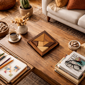 Handmade Wooden <b>Puzzle</b> <b>Game</b> Square Board | Indian Rosewood Brain Teaser Educational Toy | Kids Adults IQ <b>Puzzle</b> Set - Product Image 4