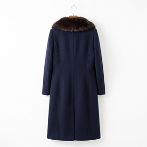 Women's <b>Winter</b> Fox Faux Collar Double Breasted <b>Thick</b> Filled <b>Coat</b> Luxurious Warm Casual OEM ODM Wholesale Factory Private Label - Product Image 2
