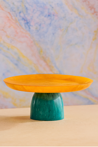 ROYAL ARTISANS - Pedestal de Resina Impermeable Hecho a Mano, Centro de Mesa Decorativo Amarillo Verde Azulado, Resina Epoxi para Pastel de Boda - Product Image 6