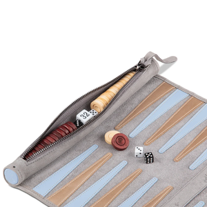 Jeu de backgammon pliable en cuir pour utilisation en plein air lors de fêtes - Product Image 2