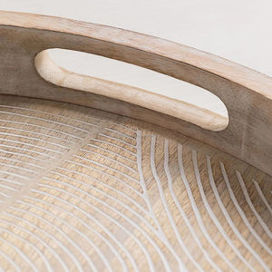 Bandeja de servicio Natural hecha a mano de madera maciza de primera calidad decorativa ecológica de alta resistencia apto para microondas y lavavajillas para restaurantes - Product Image 4