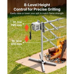 8-Level Height Electric Rotisserie Grill Kit 88 Lbs Load Capacity 38 AC120V <b>BBQ</b> Grills with 120V 38" Rotisseries Kit - Product Image 4