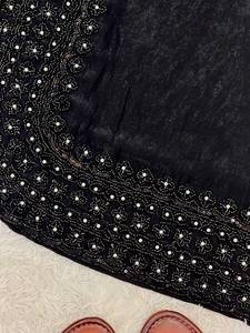 Ensemble Salwar Kameez Noir Brodé Premium avec Dupatta en Organza – Tenue de Soirée Longue pour Femme, Séchage Rapide, Vente en Gros - Product Image 6