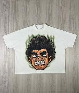 Camiseta de corte cuadrado de algodón pesado de 300GSM con logo personalizado, estilo streetwear, top corto gráfico oversize para hombre - Product Image 5