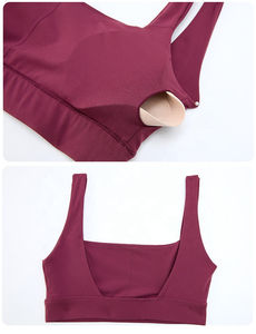 Top de yoga personalizable para mujer con cuello cuadrado, a prueba de golpes, de alto impacto, push-up, copa completa, sujetador deportivo sin espalda, sin aros y con espalda cruzada. - Product Image 6