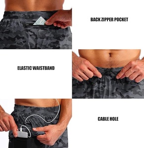 Shorts de sport camouflage imprimé pour la chasse, la randonnée, la gym, l'entraînement, la course, l'été, en polyester avec cordon de serrage, pour le yoga - Product Image 5
