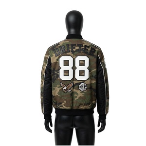 Wholesale Top Selling Bomber <b>Jacket</b> Custom <b>Camo</b> Print Design Bomber <b>Jacket</b> Brush Paint Vintage Work <b>Jacket</b> - Product Image 3