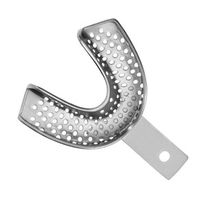 Premium Quality Dental Impression Tray with Edge L3 Perforated Lower Size M Stainless Steel Reusable Autoclavable Orthodontic - Product Image 5