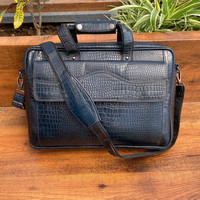 Nouveau personnalisable Portable en cuir véritable motif alligator porte-documents pochette pour ordinateur portable affaires épaule messager bureau sacs pour ordinateur portable