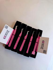GETUP BROSONS IMPEX Pinces à épiler pour cils en acier inoxydable de précision antistatiques à pointe lisse de 10 mm, rouge, emballage personnalisable - Product Image 4