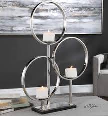 Porte-bougie rond en acier inoxydable de haute qualité, design classique, décoration d'intérieur en métal argenté, cadre en tube, plateau en marbre. - Product Image 4