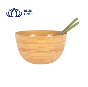Ensemble de 3 bols en bambou Blue Lotus, finition miroir, design traditionnel, écologique, durable, réutilisable, passe au lave-vaisselle, idéal pour la restauration - Product Image 1