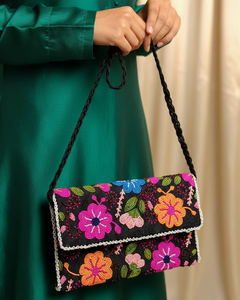 Stylish Designer Hand Clutch with Floral <b>Needlework</b> for Women Wedding and Festive Outfit Matching - Product Image 1