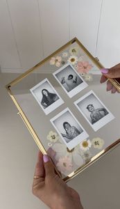 Marco de Fotos Rectangular de Metal Dorado y Vidrio con Decoración de Pared Colgante de Vidrio para Decoración del Hogar, Marco de Fotos de Vidrio Personalizado - Product Image 3