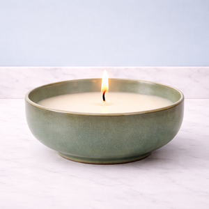 Recipiente de Cerámica para Velas Verdant Glow, Tazón Ancho, Grueso, Resistente al Calor, Acabado Liso, para una Sola Vela, Decoración Elegante para el Hogar - Product Image 6