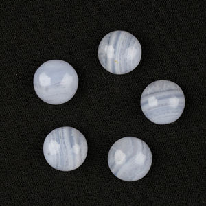 Cabujón de Ágata Azul Natural de Primera Calidad, Corte Redondo de 10 mm, Calibrado, Suelto para Joyería, Tamaño Personalizado - Product Image 1