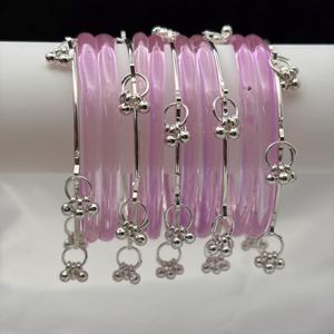 Trendy Silver Plated Jelly Glass Elegant Fashion Bangles Women Stylish Stackable Eco-Friendly <b>Wedding</b> Wrist <b>Accessories</b> Daily - Product Image 5