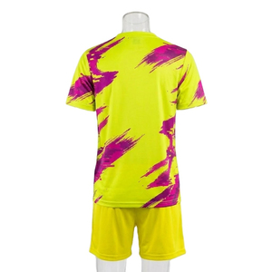 Tenue de football personnalisée par sublimation 100 % polyester respirant, ensemble maillot de football unisexe néon, séchage rapide, anti-bactérien - Product Image 2