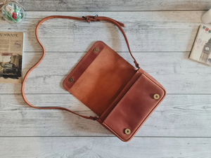 Brown <b>Leather</b> Crossbody Handbag for Women <b>Small</b> Purse Personalized Shoulder <b>Bag</b> Stylish Cross Body Gift for Her - Product Image 5
