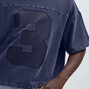 Men's Summer Jersey Distress T-Shirt 100% Cotton Anti-Wrinkle Breathable Street Style O-Neck Short Sleeve Washed Plus Size Men T - Product Image 3