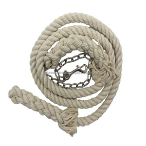 Cuerda de algodón hecha a mano para caballos con cadena de acero inoxidable y longitud personalizada - Product Image 6