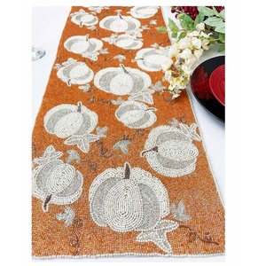 High Quality Pumpkins Glass Beaded <b>Table</b> <b>Runner</b> Beaded Fall <b>Runner</b> for Dining <b>Table</b> Perfect for Halloween Christmas & Easter - Product Image 5