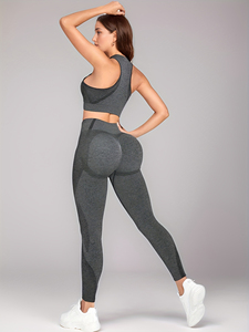 High Quality Women's Yoga Sports Bra Leggings Set <b>Racer</b> <b>Back</b> Sports Bras Leggings Gym Fitness Active Wear Set - Product Image 6