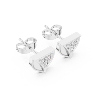 Luxury Vintage <b>Silver</b> Geometric Diamond <b>Stud</b> Earrings IGI Certified Womens Fine Jewelry for Wedding & Engagement Gift - Product Image 2