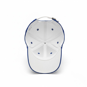 Gorra de Béisbol Personalizada Blanca y Azul, Tela Personalizada, Transpirable y Cómoda, Gorra de Béisbol de 6 Paneles, Diseño Triangular Moderno, Deportiva, Unisex - Product Image 6