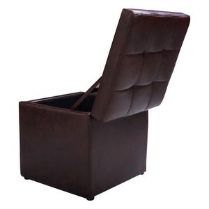 Pouf contenitore in lino da 16 pollici, poggiapiedi con telaio in legno allungabile, seduta convertibile per ingresso di fattorie, hotel e uso domestico - Product Image 6