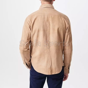 Camisa Premium Vintage de Piel de Cordero Genuina para Hombre, Material de Gamuza Premium, Cuello Casual, Tallas Grandes - Product Image 3