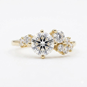 Precioso Anillo de Compromiso de Oro Sólido de 14K con Diamantes Creados en Laboratorio para Mujer, Joyería Nupcial Única, Regalo de Joyería Fina - Product Image 1