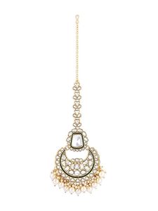 Conjunto de Collar y Pendientes con Diseño de Flor de Moissanita en Aleación de Zinc Chapado en Oro, Inspirado en Bollywood Indio, Joyería Étnica para Mujer - Product Image 5
