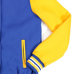 เสื้อแจ็คเก็ตวาร์ซิตี้สีน้ำเงิน ผ้าขนสัตว์ ปักโลโก้กรีกตามสั่ง เสื้อแจ็คเก็ตเลตเตอร์แมน สำหรับชมรมนักเรียน ชมรมนักกีฬา เสื้อผ้าสตรีทแวร์ ปักลาย - Product Image 3