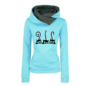 Sweat-shirt chaud pour femmes automne-hiver, sweat-shirt à capuche chat mignon de qualité supérieure, jogging de sport décontracté quotidien pour dames, nouveauté - Product Image 5