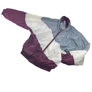 Purple Windbreaker Tracksuit Full Zip Color Block Grey White Stand Collar Vintage Elastic <b>Jogger</b> Set Men Wholesale Sportswear - Product Image 3