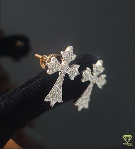 Korean Style Crystal Cross <b>Stud</b> Earrings Elegant Fashion Jewelry For Women Daily And Party Wear - Product Image 1