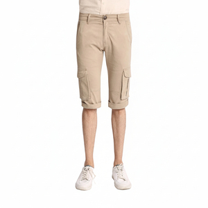 Shorts Cargo Homme 100% Coton Solide Séchage Rapide – Taille Élastique Streetwear Décontracté Écologique Respirant Longueur Genou – Prix Bas Haute Qualité - Product Image 1