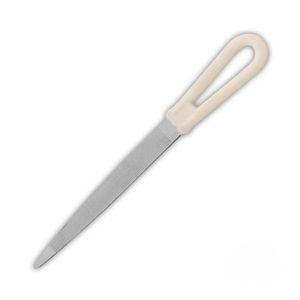 White Loop Handle Metal <b>Nail</b> <b>File</b> with Pointed Tip for Cleaning Stainless Steel Professional Salon Manicure Tools Kit - Product Image 2