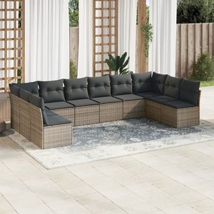 Garden <b>Sofa</b> Set <b>Outdoor</b> <b>Rattan</b> Cushioned Sectional Furniture Contemporary Design Grey - Product Image 1