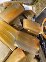 Manche de couteau 100% naturel en corne de buffle brute, pointe de corne, artisanat Buraq
